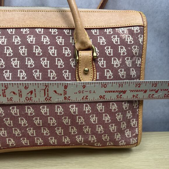 Dooney & Bourke Wayfarer Pink Tan Canvas Monogram Crossbody Bag Satchel - Picture 15 of 16